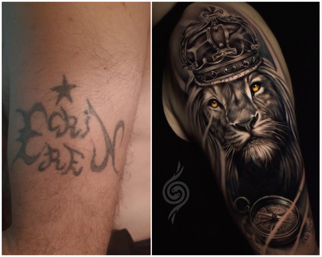 Sude Erdem İnk Tattoo & Design Eskişehir.  Coverup (Kapatma)  Lion (aslan) dövmesi. Aklınızdaki dövme tasarımları ve modellerinin fiyat bilgisi için bizimle iletişime geçiniz.